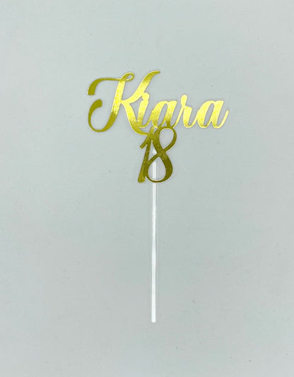 Taarttopper Stylish met naam en leeftijd