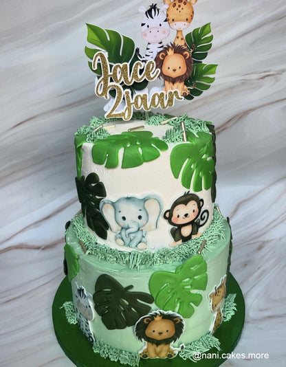 Taarttopper Safari met dieren naam en leeftijd