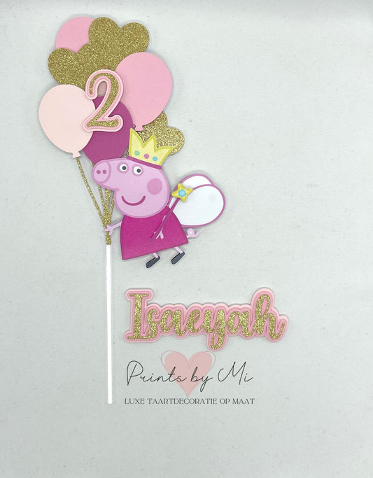 Taartdecoratie set Peppa Fee met naam en leeftijd