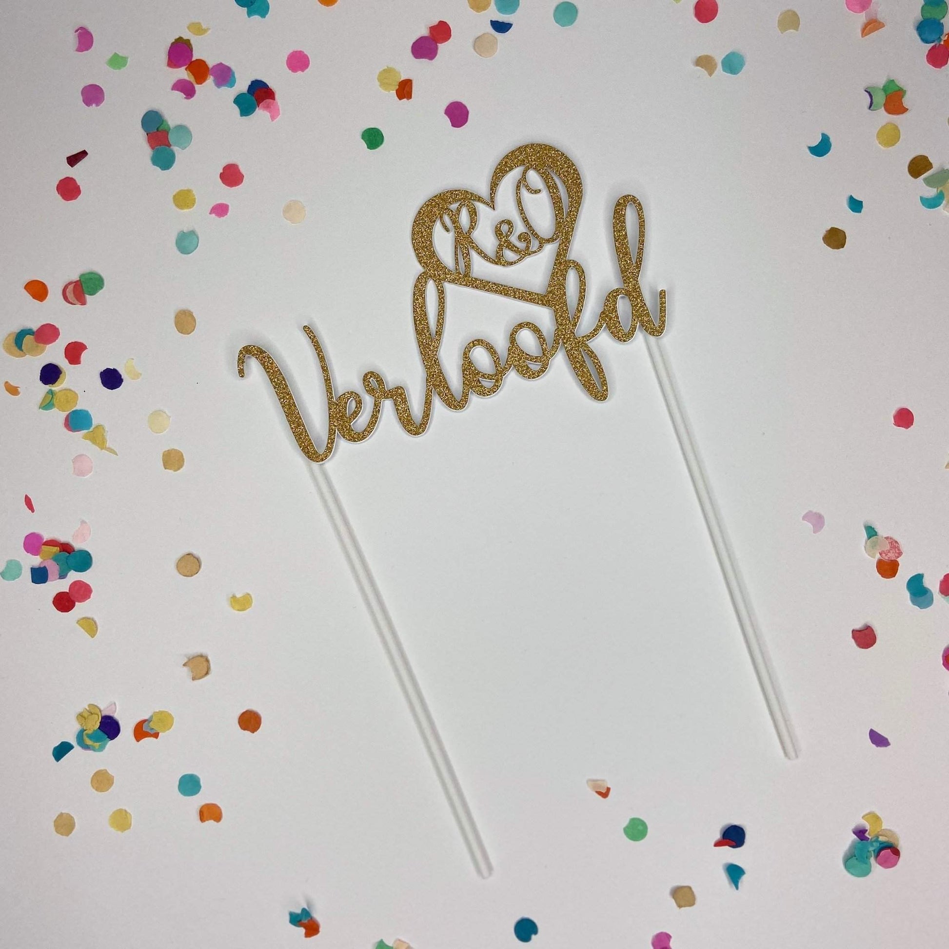 Cake Topper Verloving met Initialen freeshipping - Prints by Mi