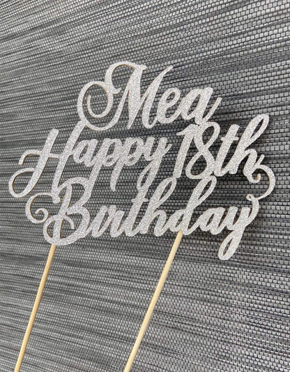 Taarttopper Happy Birthday met naam en leeftijd freeshipping - Prints by Mi