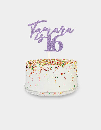 Cake topper Naam en Leeftijd freeshipping - Prints by Mi
