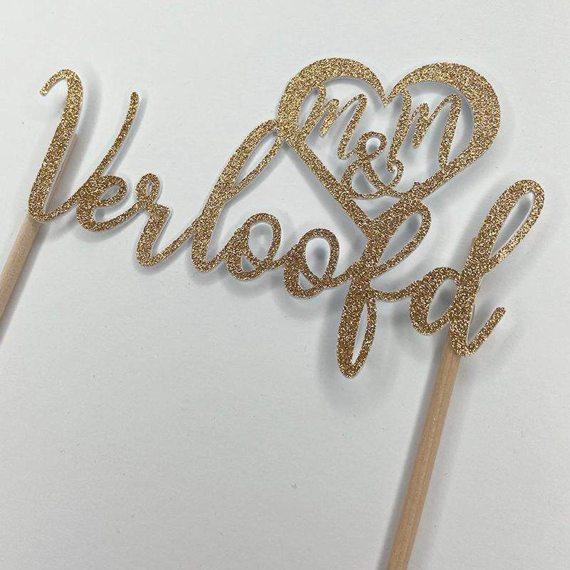 Cake Topper Verloving met Initialen freeshipping - Prints by Mi