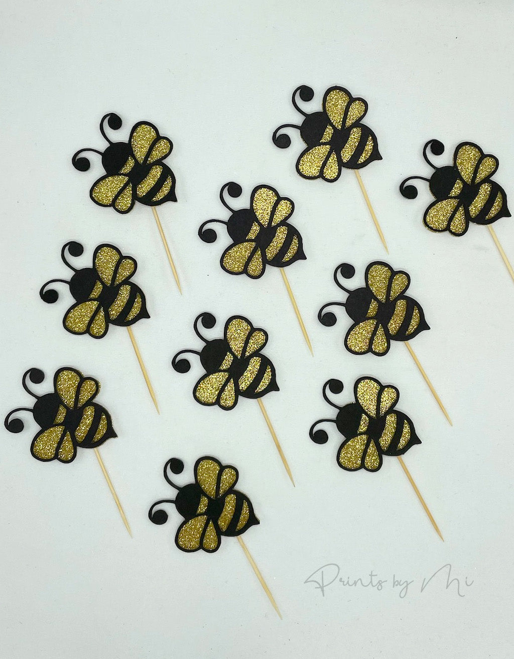 Cupcake prikkers Bijen - per 12 stuks