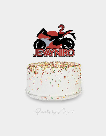 Taarttopper Motor met naam en leeftijd freeshipping - Prints by Mi