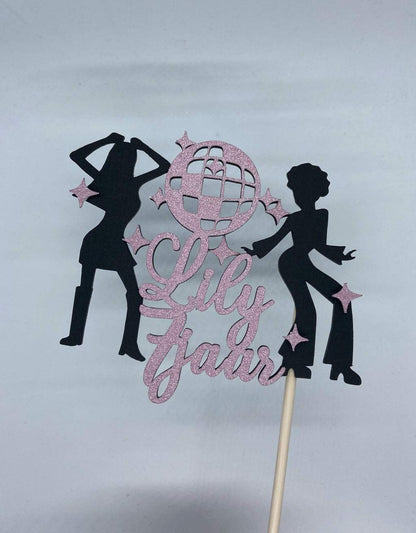 Taarttopper Disco met naam en leeftijd freeshipping - Prints by Mi
