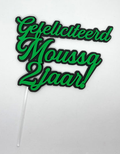 Taart Topper Eigen Tekst met Achtergrond