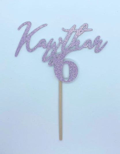 Cake topper Naam en Leeftijd