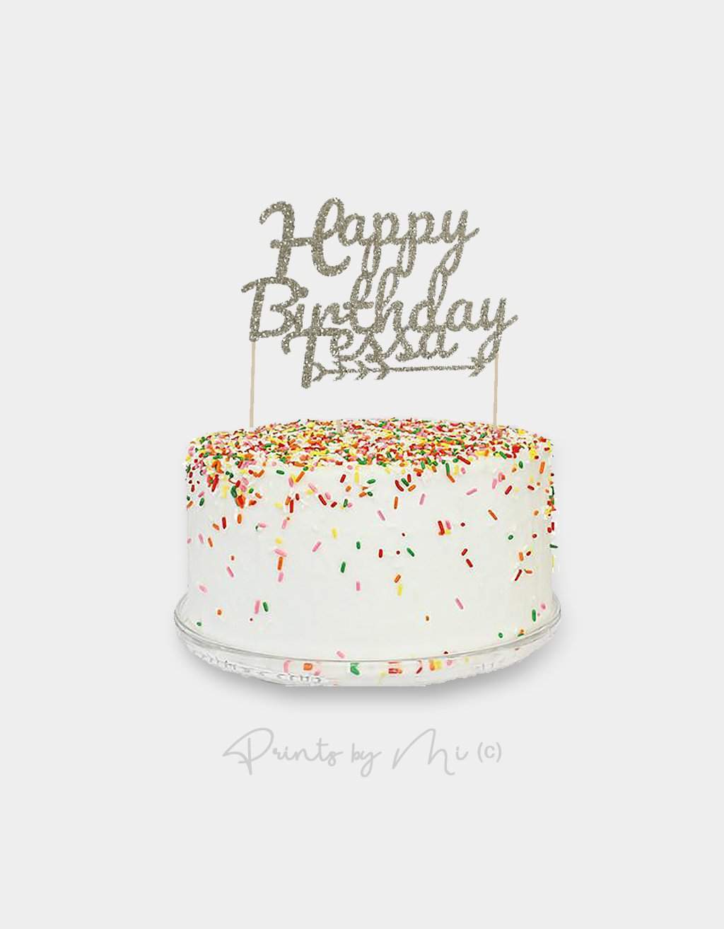 Cake Topper gepersonaliseerd Boho Happy Birthday met Naam freeshipping - Prints by Mi