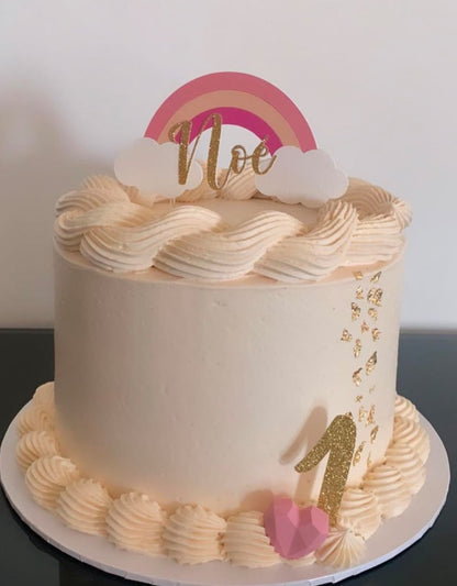 Set taarttopper Regenboog met losse leeftijd