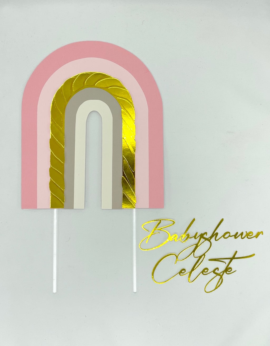 Taartdecoratie set Regenboog taarttopper en side topper - Prints by Mi
