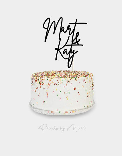 Taarttopper twee namen freeshipping - Prints by Mi