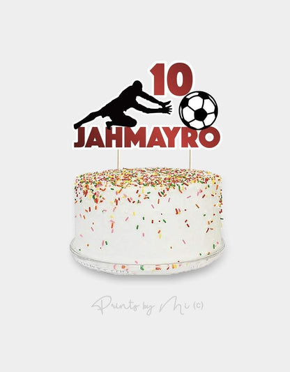 Taartttopper Voetbal Keeper met naam en leeftijd freeshipping - Prints by Mi